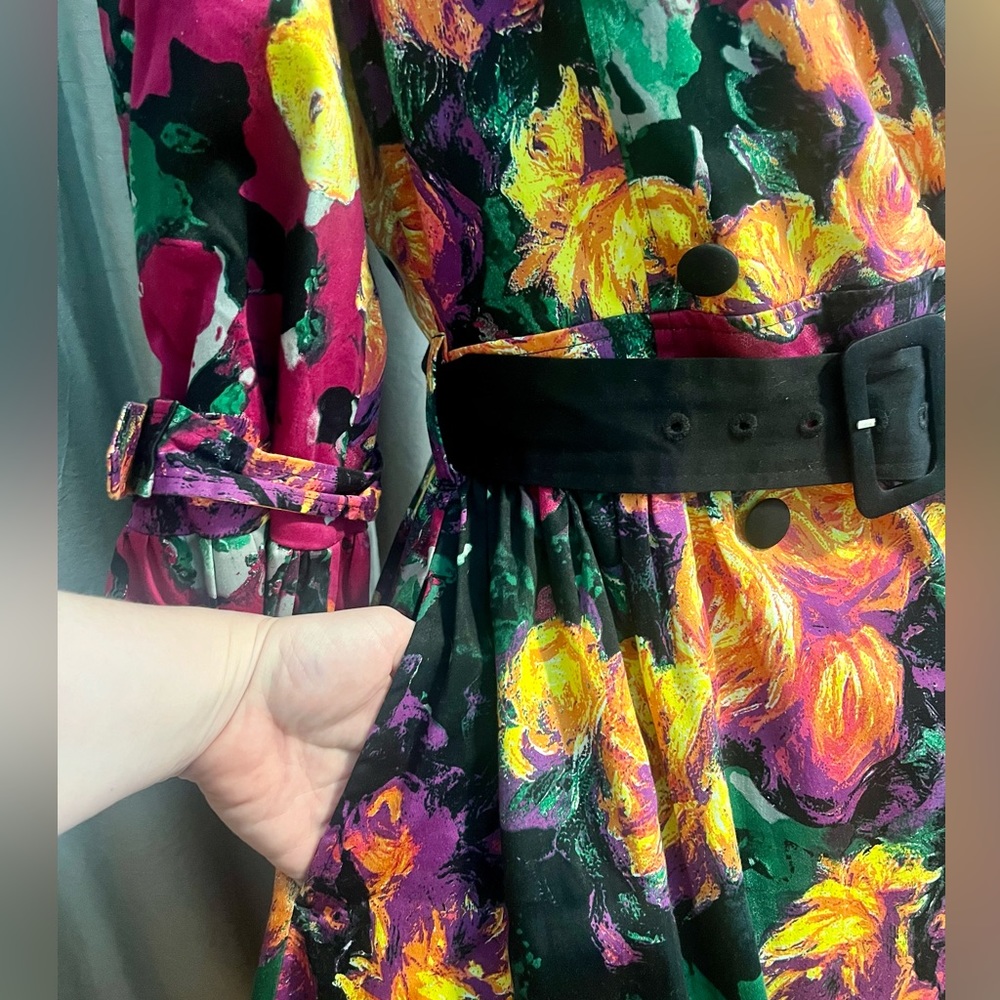 Floral trench coat size M NWOT - Picture 6 of 14